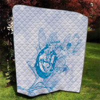 Personalized Louisiana Horse Racing Derby Quilt Magnolia Blossom Horseshoe Pastel Blue