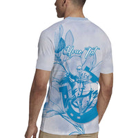 Personalized Louisiana Horse Racing Derby Rugby Jersey Magnolia Blossom Horseshoe Pastel Blue