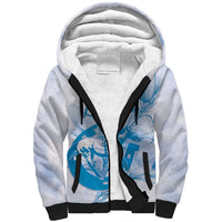 Personalized Louisiana Horse Racing Derby Sherpa Hoodie Magnolia Blossom Horseshoe Pastel Blue