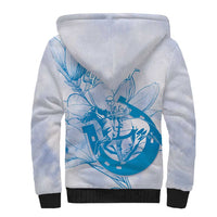 Personalized Louisiana Horse Racing Derby Sherpa Hoodie Magnolia Blossom Horseshoe Pastel Blue