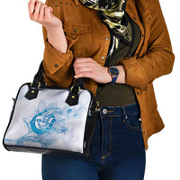 Personalized Louisiana Horse Racing Derby Shoulder Handbag Magnolia Blossom Horseshoe Pastel Blue