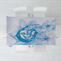 Personalized Louisiana Horse Racing Derby Tablecloth Magnolia Blossom Horseshoe Pastel Blue