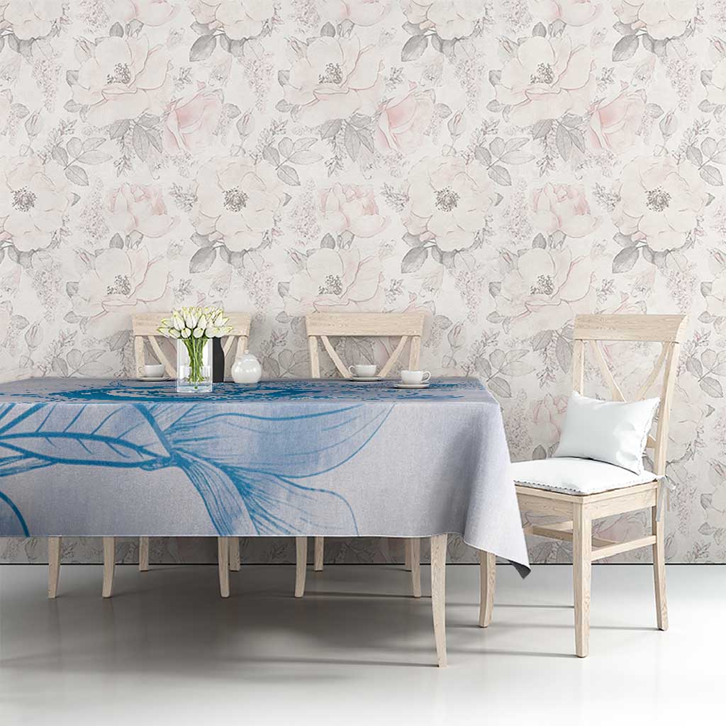 Personalized Louisiana Horse Racing Derby Tablecloth Magnolia Blossom Horseshoe Pastel Blue