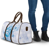 Personalized Louisiana Horse Racing Derby Travel Bag Magnolia Blossom Horseshoe Pastel Blue