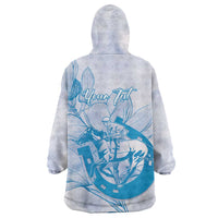 Personalized Louisiana Horse Racing Derby Wearable Blanket Hoodie Magnolia Blossom Horseshoe Pastel Blue