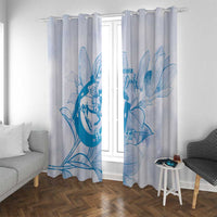 Personalized Louisiana Horse Racing Derby Window Curtain Magnolia Blossom Horseshoe Pastel Blue
