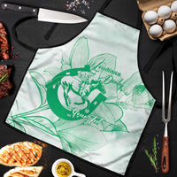 Personalized Louisiana Horse Racing Derby Apron Magnolia Blossom Horseshoe Pastel Green
