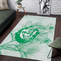 Personalized Louisiana Horse Racing Derby Area Rug Magnolia Blossom Horseshoe Pastel Green