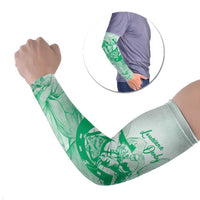 Personalized Louisiana Horse Racing Derby Arm Sleeves Magnolia Blossom Horseshoe Pastel Green