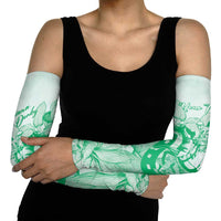 Personalized Louisiana Horse Racing Derby Arm Sleeves Magnolia Blossom Horseshoe Pastel Green