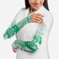Personalized Louisiana Horse Racing Derby Arm Sleeves Magnolia Blossom Horseshoe Pastel Green