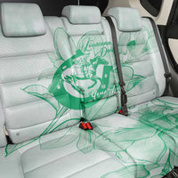 Personalized Louisiana Horse Racing Derby Back Car Seat Cover Magnolia Blossom Horseshoe Pastel Green