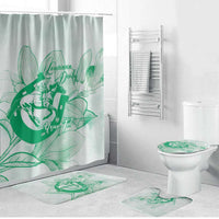 Personalized Louisiana Horse Racing Derby Bathroom Set Magnolia Blossom Horseshoe Pastel Green