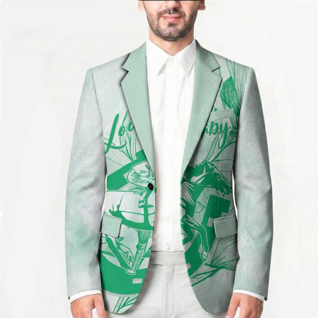 Personalized Louisiana Horse Racing Derby Blazer Magnolia Blossom Horseshoe Pastel Green