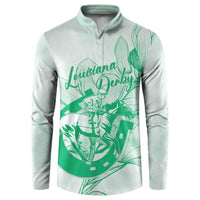 Personalized Louisiana Horse Racing Derby Button Sweatshirt Magnolia Blossom Horseshoe Pastel Green