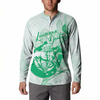 Personalized Louisiana Horse Racing Derby Button Sweatshirt Magnolia Blossom Horseshoe Pastel Green