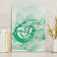 Personalized Louisiana Horse Racing Derby Canvas Wall Art Magnolia Blossom Horseshoe Pastel Green