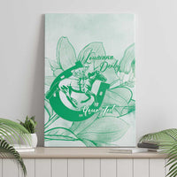 Personalized Louisiana Horse Racing Derby Canvas Wall Art Magnolia Blossom Horseshoe Pastel Green