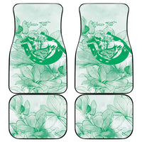 Personalized Louisiana Horse Racing Derby Car Mats Magnolia Blossom Horseshoe Pastel Green