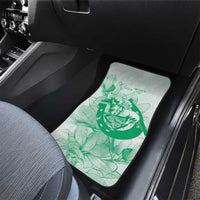 Personalized Louisiana Horse Racing Derby Car Mats Magnolia Blossom Horseshoe Pastel Green