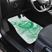 Personalized Louisiana Horse Racing Derby Car Mats Magnolia Blossom Horseshoe Pastel Green
