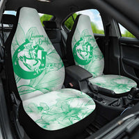 Personalized Louisiana Horse Racing Derby Car Seat Cover Magnolia Blossom Horseshoe Pastel Green
