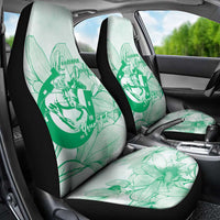 Personalized Louisiana Horse Racing Derby Car Seat Cover Magnolia Blossom Horseshoe Pastel Green