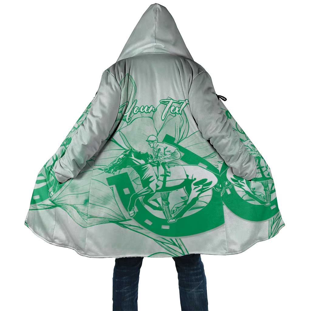 Personalized Louisiana Horse Racing Derby Cloak Magnolia Blossom Horseshoe Pastel Green
