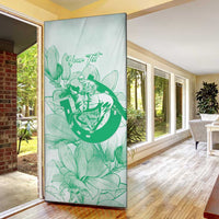 Personalized Louisiana Horse Racing Derby Door Cover Magnolia Blossom Horseshoe Pastel Green