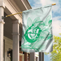 Personalized Louisiana Horse Racing Derby Garden Flag Magnolia Blossom Horseshoe Pastel Green