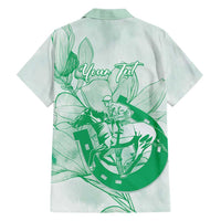 Personalized Louisiana Horse Racing Derby Hawaiian Shirt Magnolia Blossom Horseshoe Pastel Green