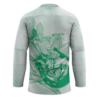 Personalized Louisiana Horse Racing Derby Hockey Jersey Magnolia Blossom Horseshoe Pastel Green