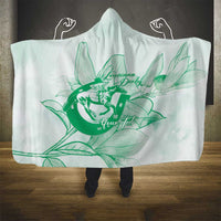 Personalized Louisiana Horse Racing Derby Hooded Blanket Magnolia Blossom Horseshoe Pastel Green