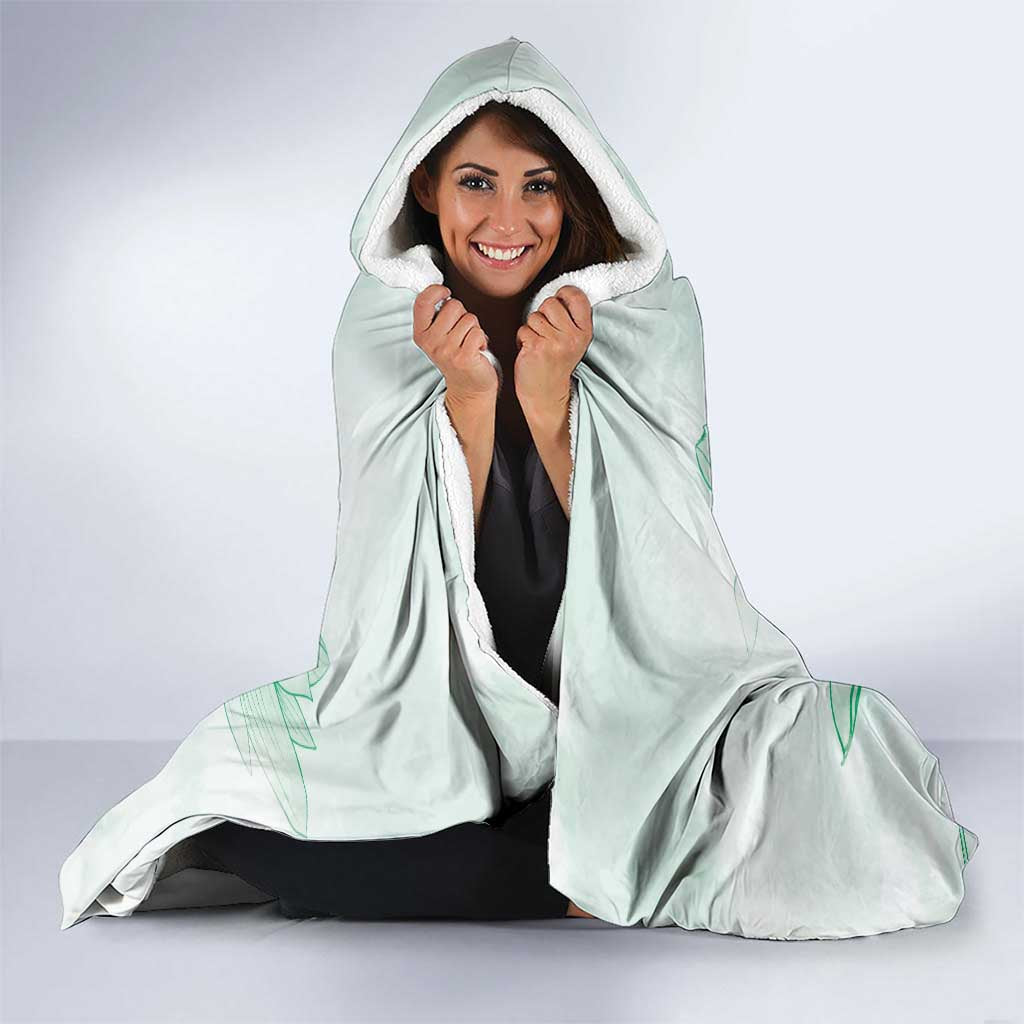 Personalized Louisiana Horse Racing Derby Hooded Blanket Magnolia Blossom Horseshoe Pastel Green