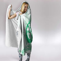 Personalized Louisiana Horse Racing Derby Hooded Blanket Magnolia Blossom Horseshoe Pastel Green