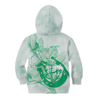 Personalized Louisiana Horse Racing Derby Kid Hoodie Magnolia Blossom Horseshoe Pastel Green
