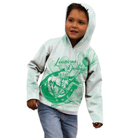 Personalized Louisiana Horse Racing Derby Kid Hoodie Magnolia Blossom Horseshoe Pastel Green