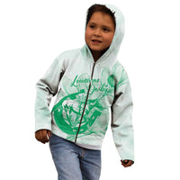 Personalized Louisiana Horse Racing Derby Kid Hoodie Magnolia Blossom Horseshoe Pastel Green