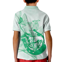Personalized Louisiana Horse Racing Derby Kid Polo Shirt Magnolia Blossom Horseshoe Pastel Green