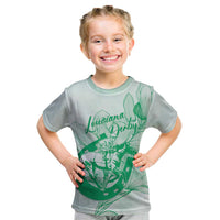 Personalized Louisiana Horse Racing Derby Kid T Shirt Magnolia Blossom Horseshoe Pastel Green