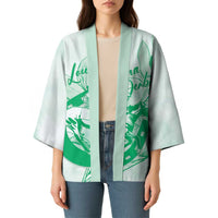 Personalized Louisiana Horse Racing Derby Kimono Magnolia Blossom Horseshoe Pastel Green