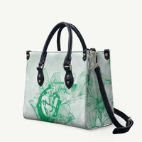 Personalized Louisiana Horse Racing Derby Leather Bag Magnolia Blossom Horseshoe Pastel Green