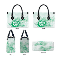 Personalized Louisiana Horse Racing Derby Leather Bag Magnolia Blossom Horseshoe Pastel Green