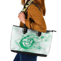 Personalized Louisiana Horse Racing Derby Leather Tote Bag Magnolia Blossom Horseshoe Pastel Green