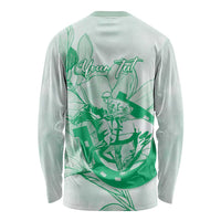 Personalized Louisiana Horse Racing Derby Long Sleeve Shirt Magnolia Blossom Horseshoe Pastel Green