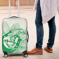 Personalized Louisiana Horse Racing Derby Luggage Cover Magnolia Blossom Horseshoe Pastel Green