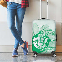 Personalized Louisiana Horse Racing Derby Luggage Cover Magnolia Blossom Horseshoe Pastel Green