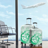 Personalized Louisiana Horse Racing Derby Luggage Cover Magnolia Blossom Horseshoe Pastel Green
