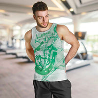 Personalized Louisiana Horse Racing Derby Men Tank Top Magnolia Blossom Horseshoe Pastel Green