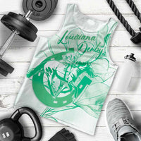 Personalized Louisiana Horse Racing Derby Men Tank Top Magnolia Blossom Horseshoe Pastel Green
